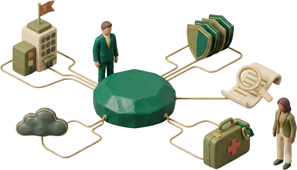 Corporate Connected business, policy, risk and claims elements working as one insurance system