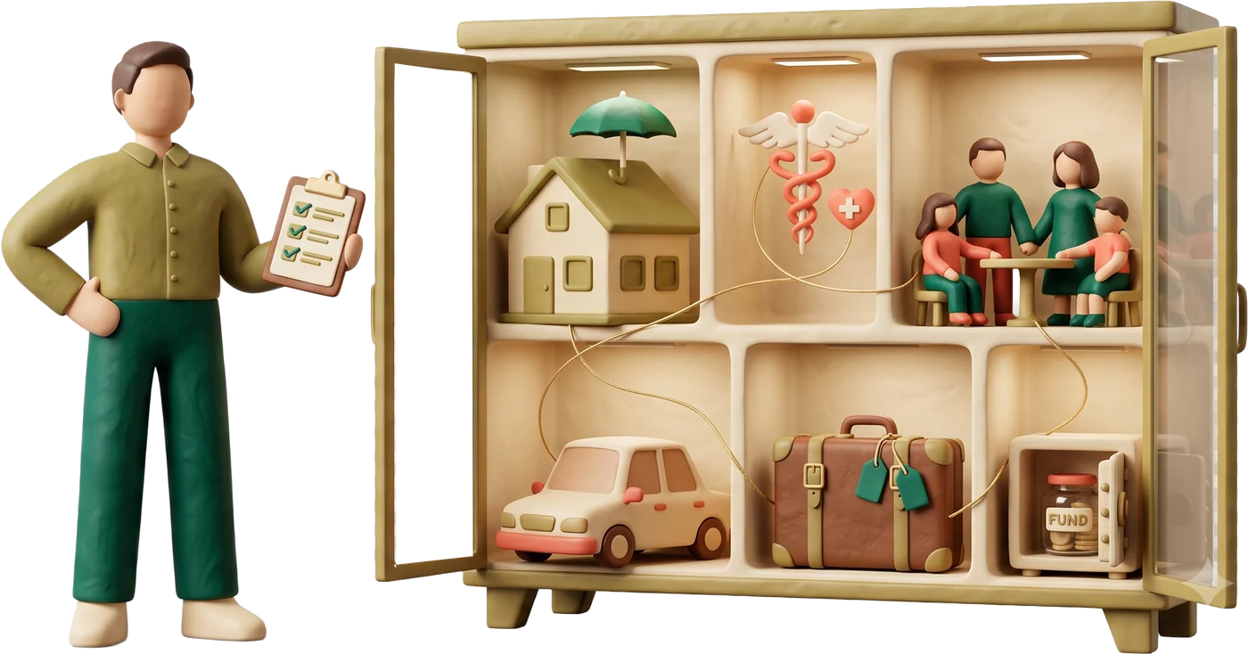 A complete personal protection plan organising home, health, family, travel and emergency funds